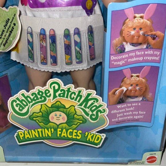 Cabbage Patch Kid Paintin Faces 1996 Very Rare-Matel NewSealedbox CoraJulia - Picture 8 of 9